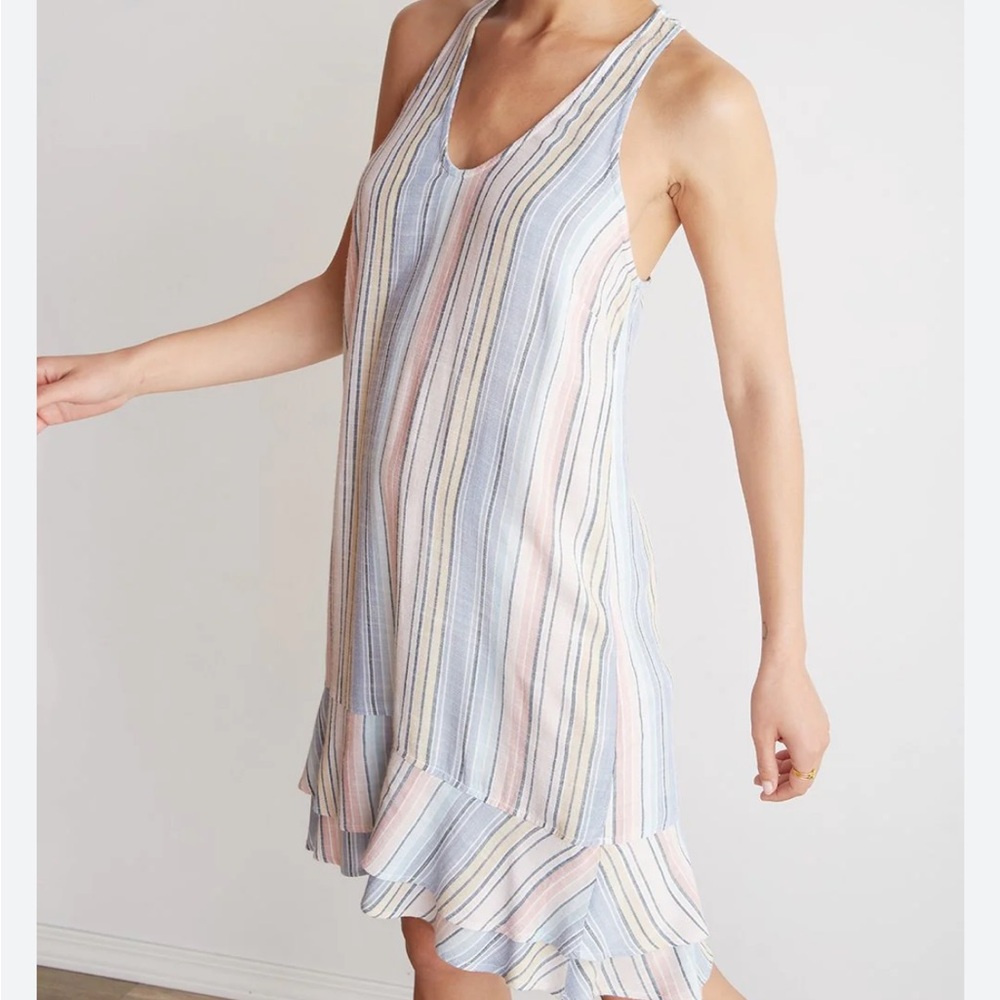 Bella Dahl - Ruffle Tiered Tank Dress Ombre Horizon Stripe